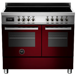 Bertazzoni Professional Series 100cm Electric Induction Range Cooker Burgundy